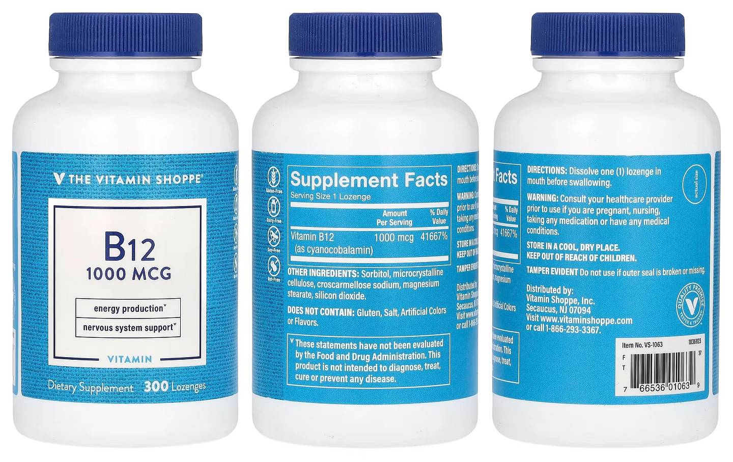 The Vitamin Shoppe, B12 packaging