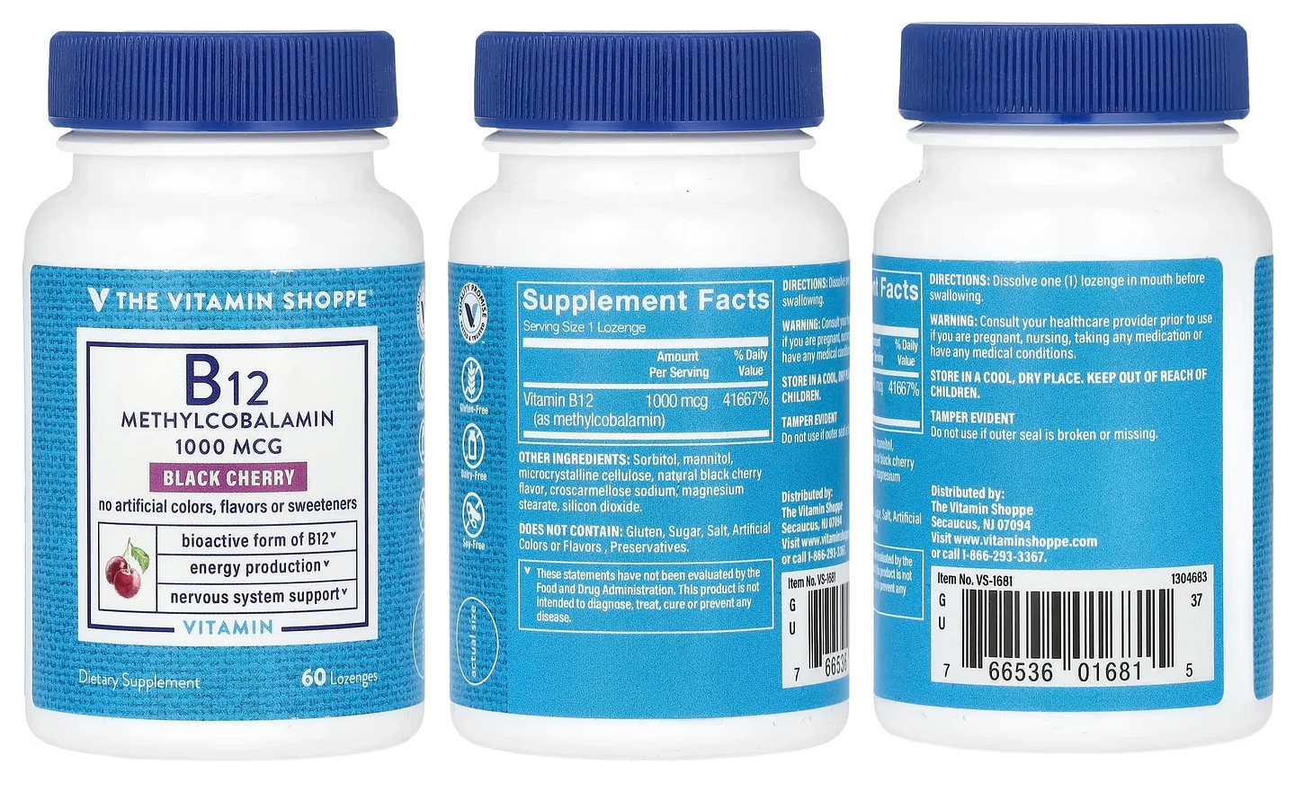 The Vitamin Shoppe, B12 packaging