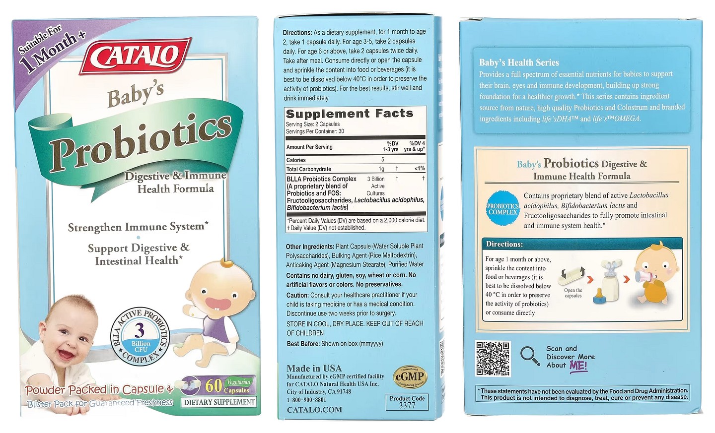 Catalo Naturals, Baby's Probiotics packaging