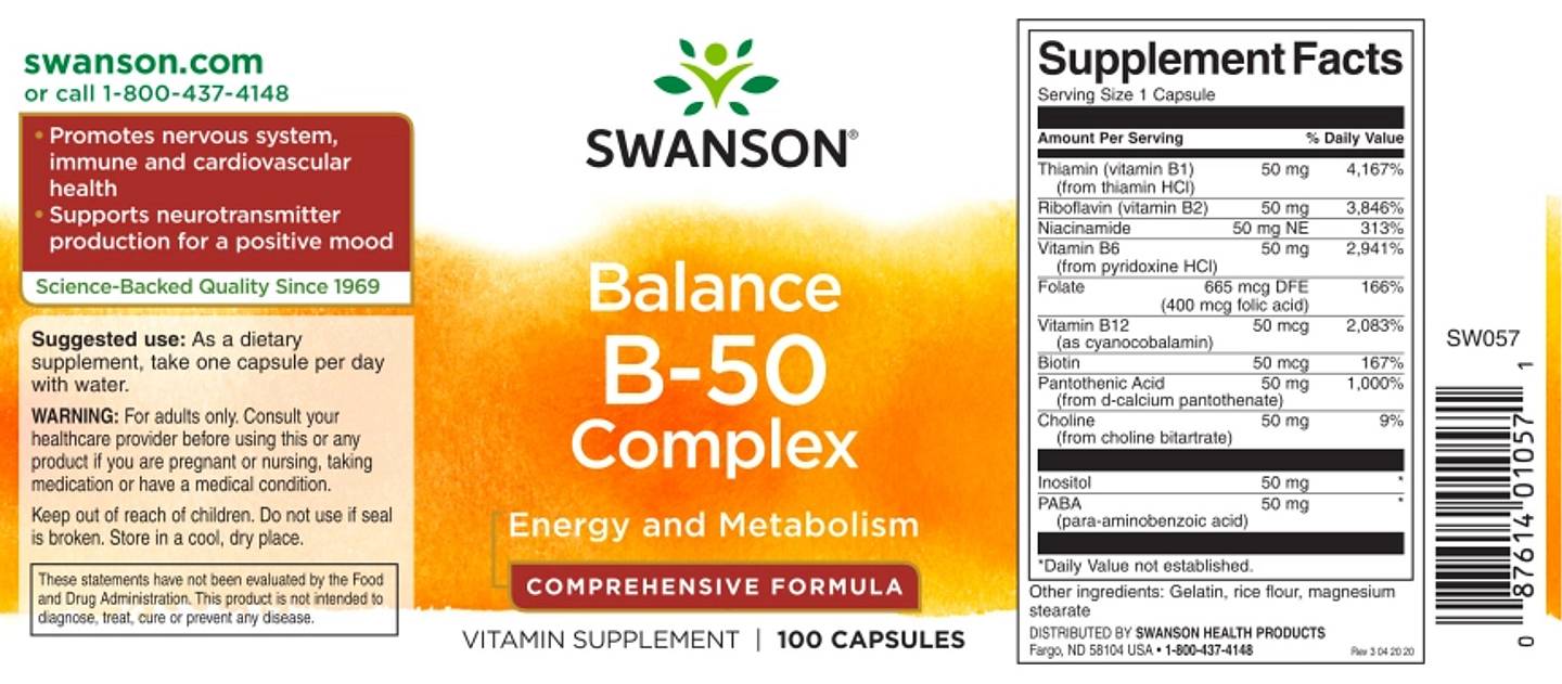 Swanson, Balance B-50 Complex label