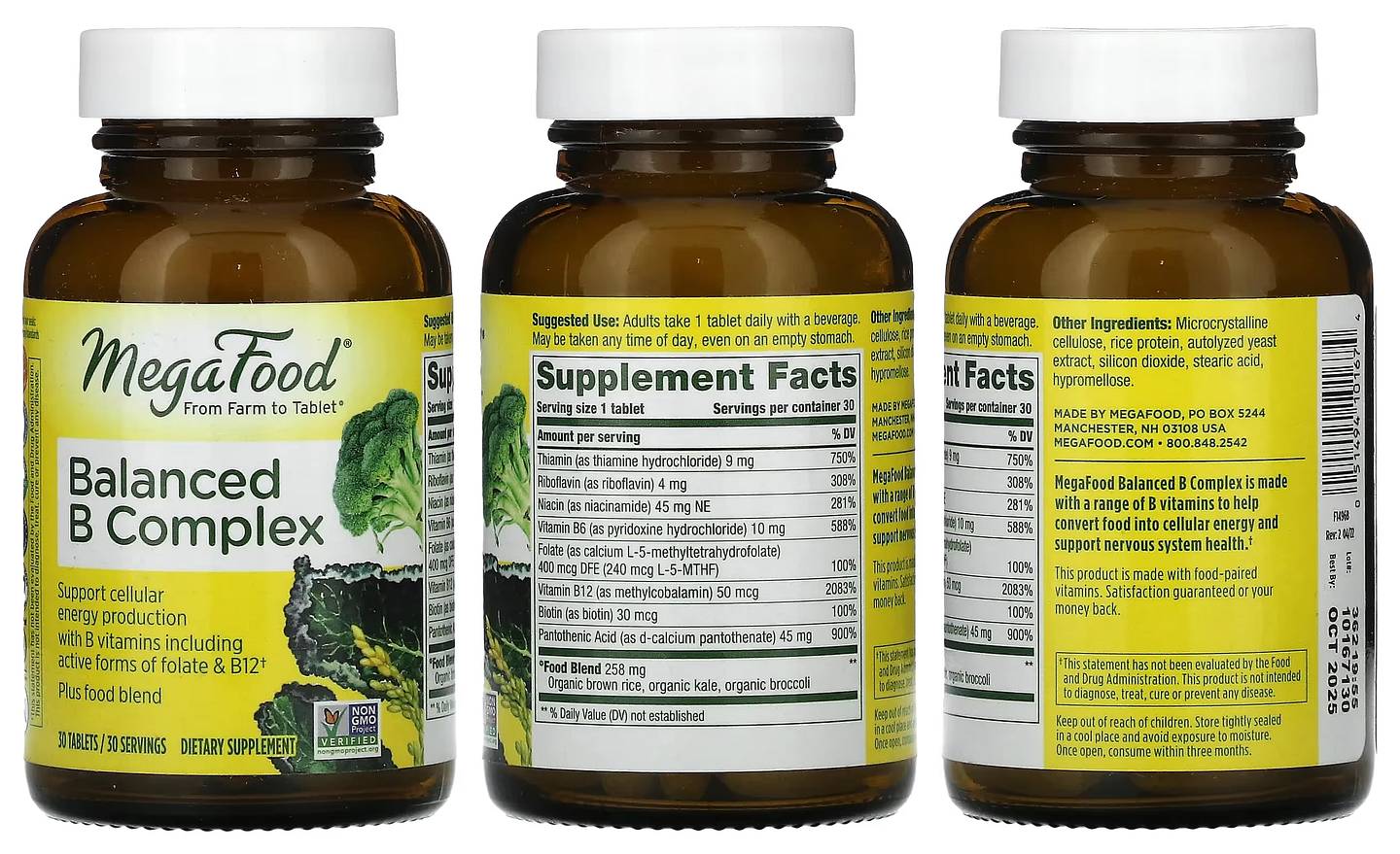 MegaFood, Balanced B Complex packaging