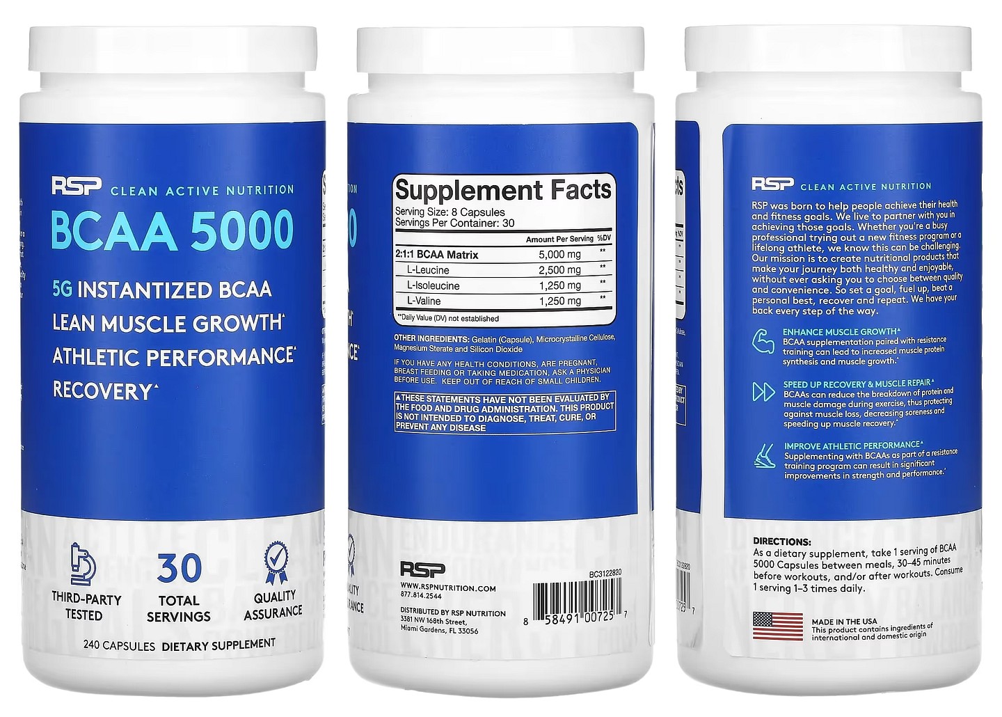 RSP Nutrition, BCAA 5000 packaging