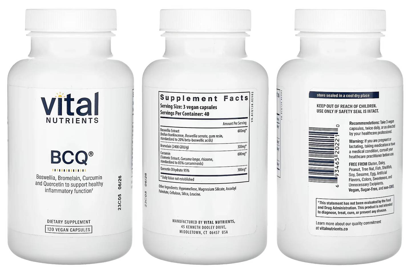 Vital Nutrients, BCQ packaging