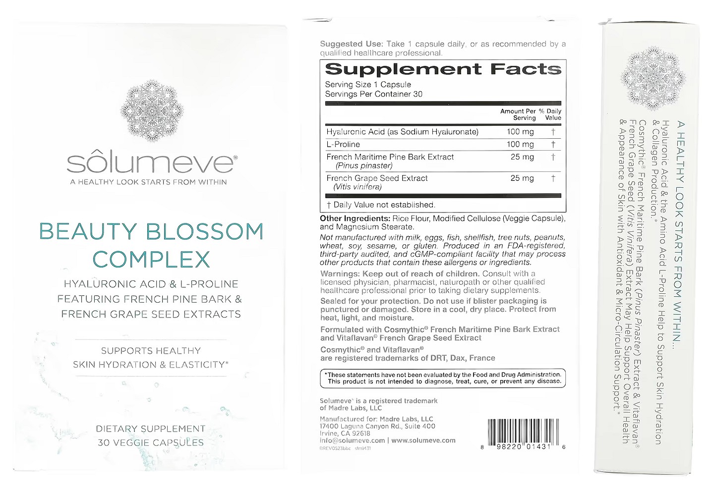 Solumeve, Beauty Blossom Complex packaging