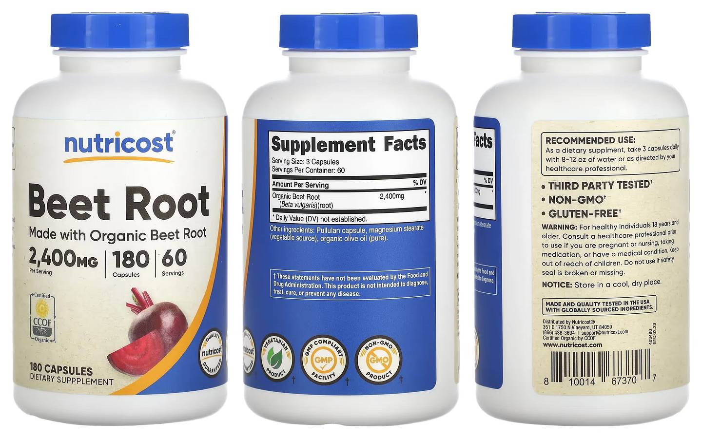 Nutricost, Beet Root packaging