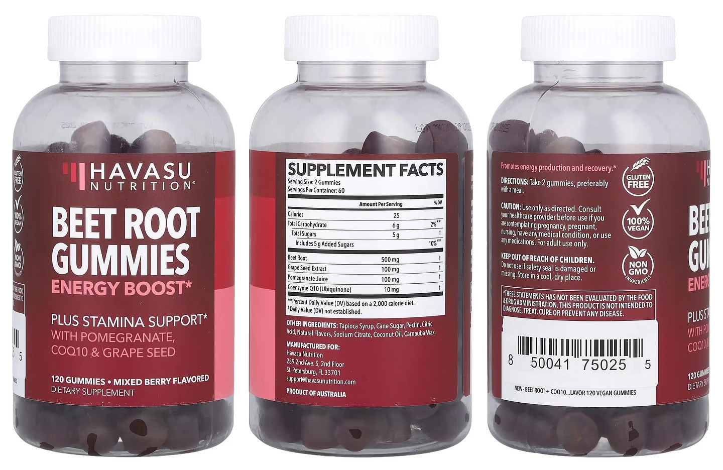 Havasu Nutrition, Beet Root Gummies packaging