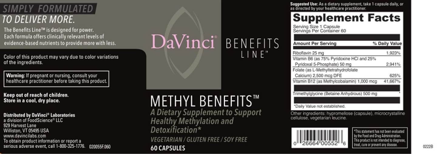 DaVinci Laboratories of Vermont, Benefits Line label