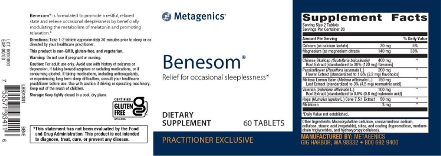 Metagenics, Benesom label