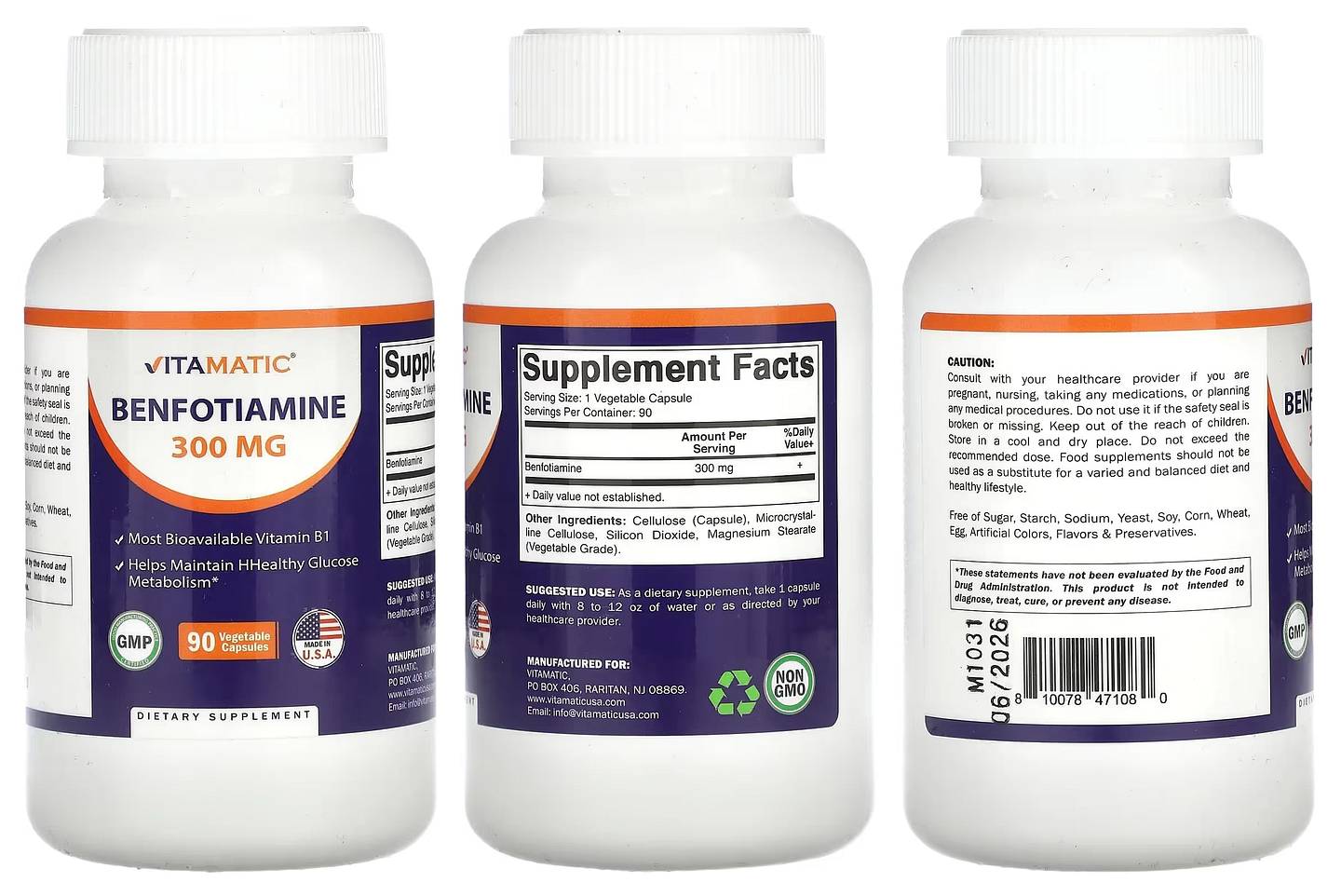 Vitamatic, Benfotiamine packaging