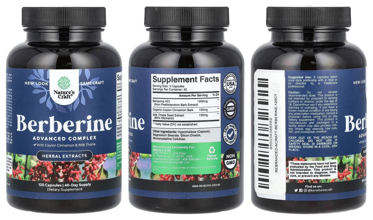 Nature's Craft, Berberine packaging