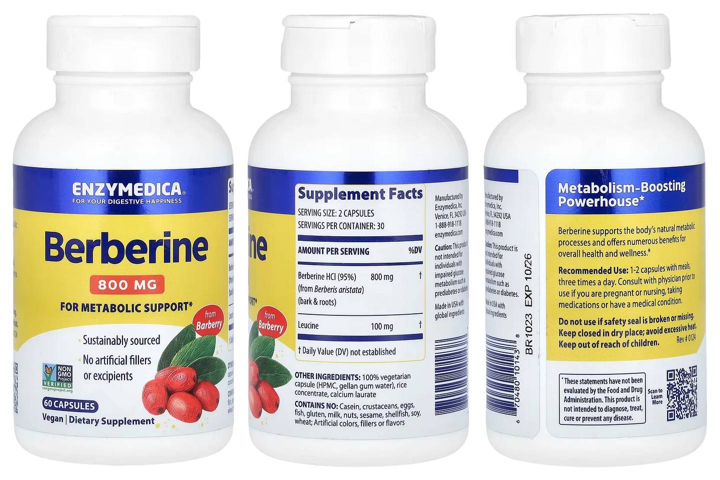 Enzymedica, Berberine packaging