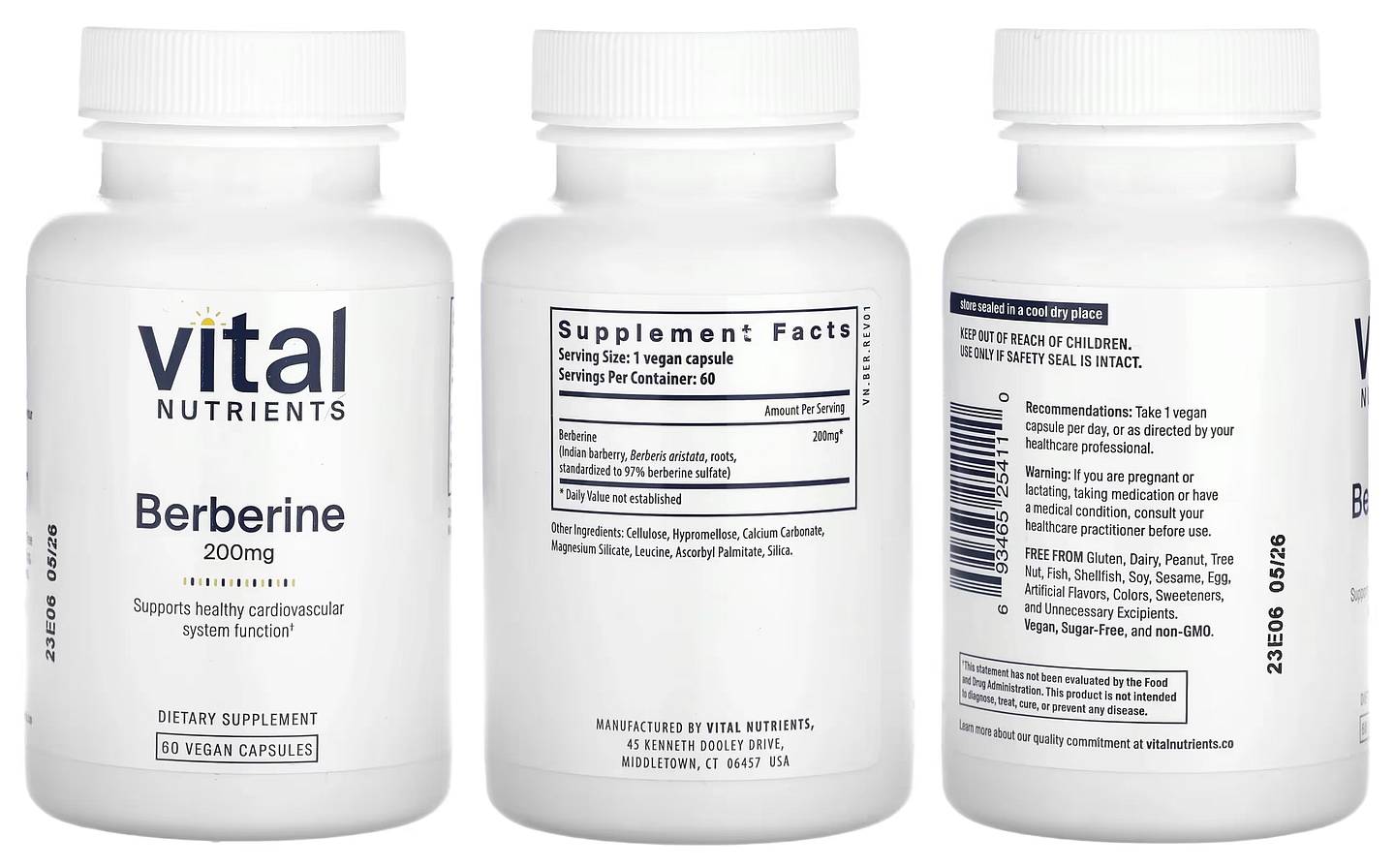 Vital Nutrients, Berberine packaging