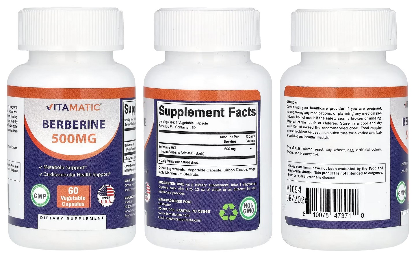 Vitamatic, Berberine packaging