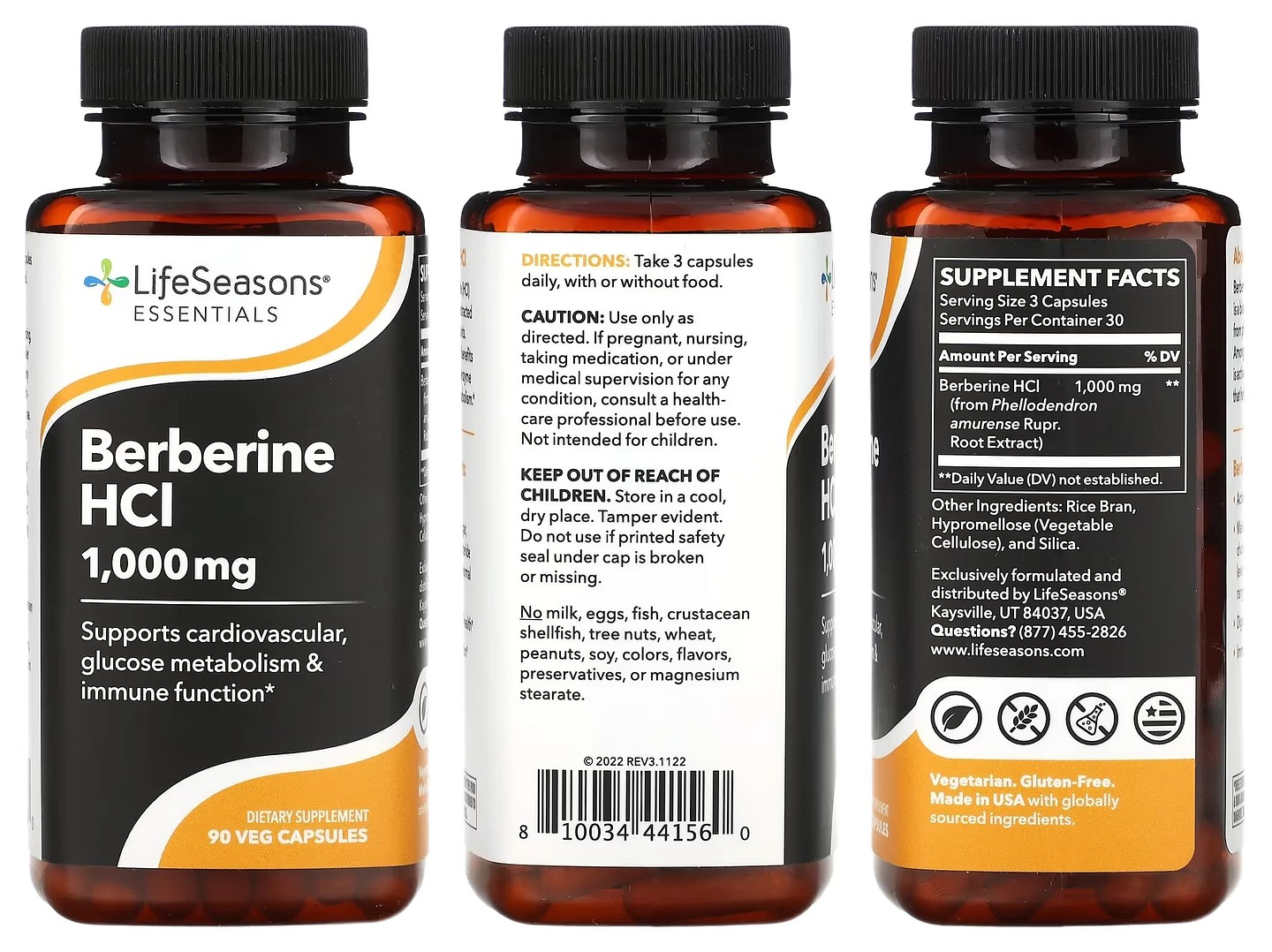 LifeSeasons, Berberine HCl packaging