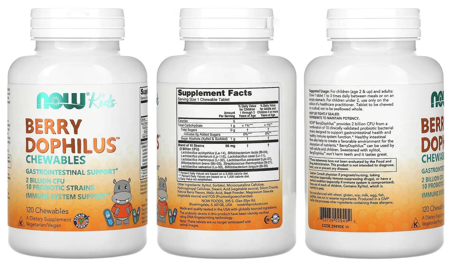 NOW Foods, Berry Dophilus packaging