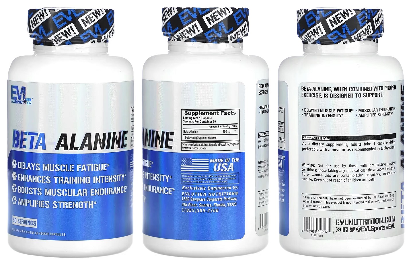 EVLution Nutrition, Beta Alanine packaging