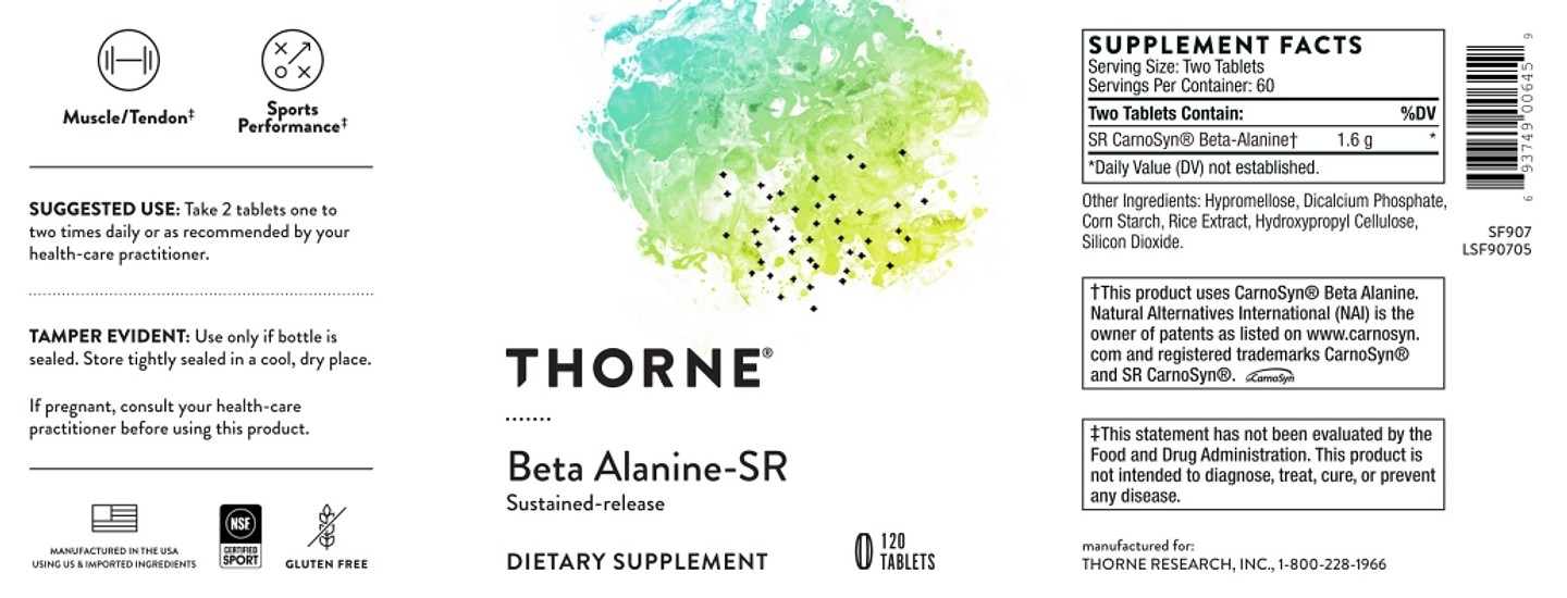 Thorne, Beta Alanine-SR label