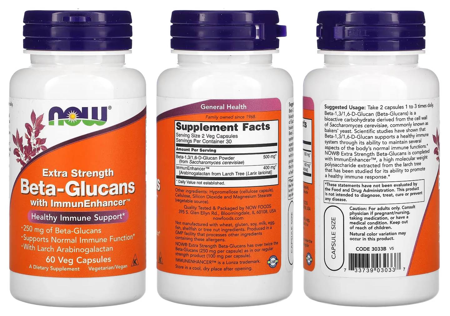 NOW Foods, Beta-Glucans packaging