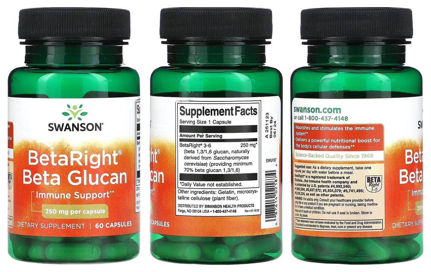 Swanson, BetaRight, Beta Glucan packaging