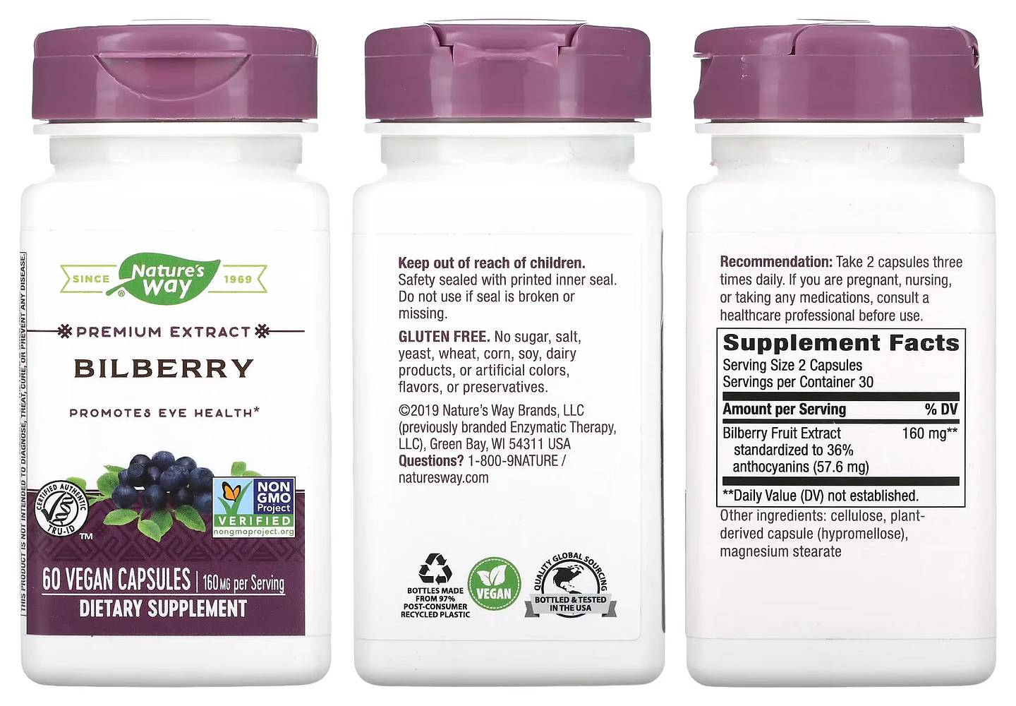 Nature's Way, Bilberry packaging