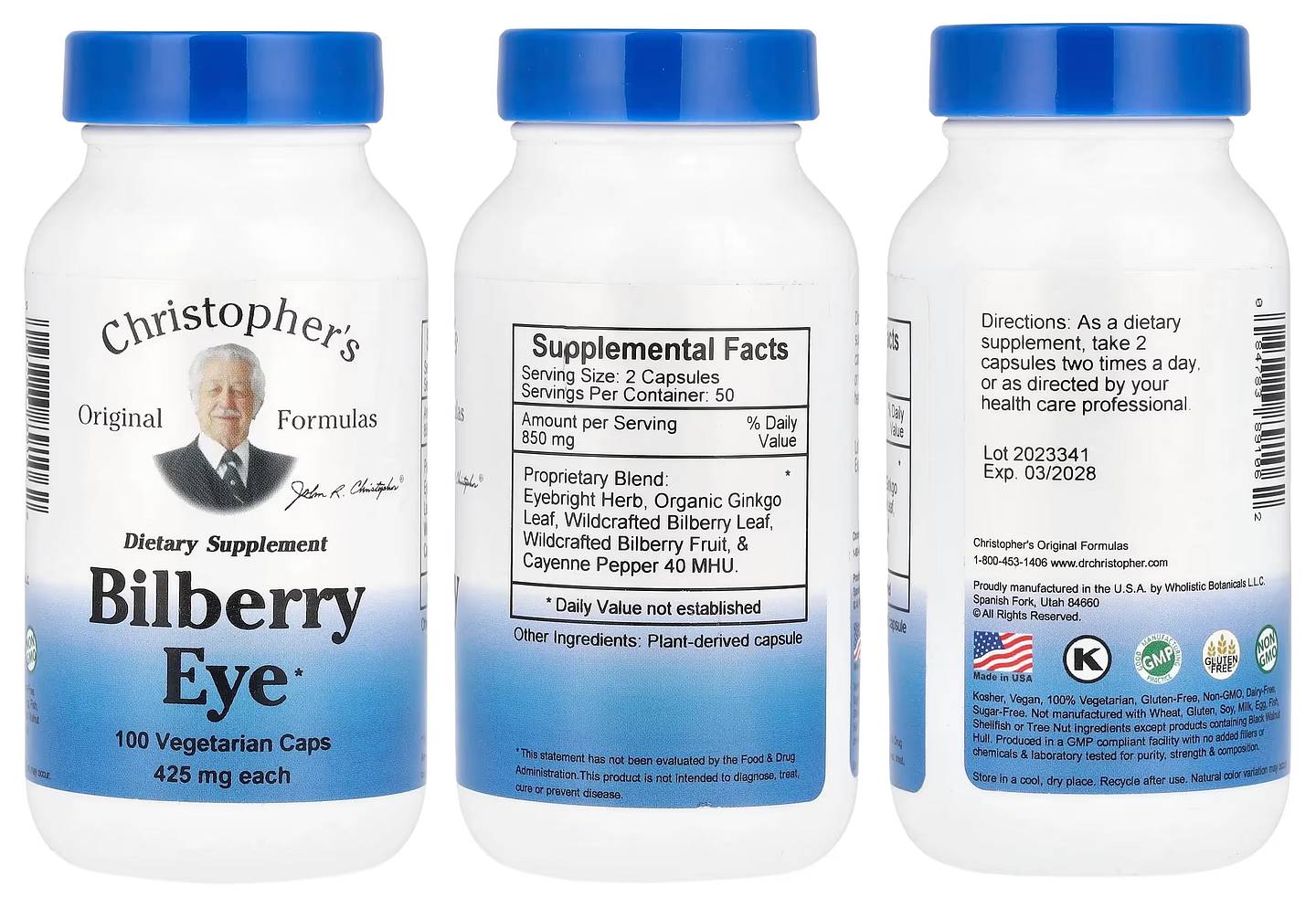 Dr. Christopher's, Bilberry Eye packaging