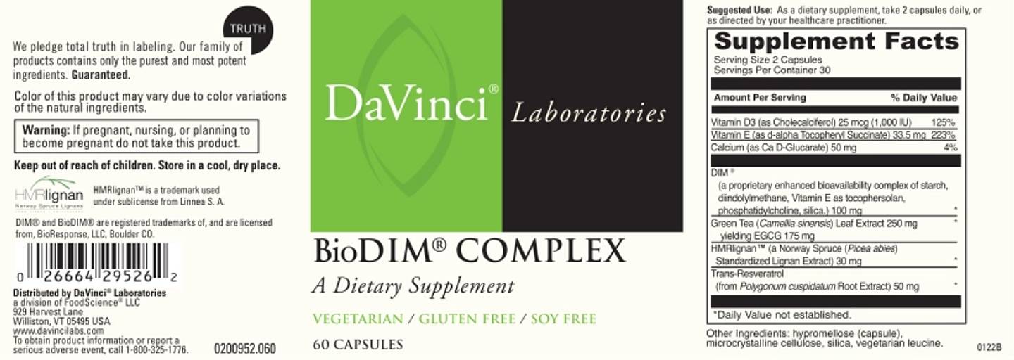 DaVinci Laboratories of Vermont, BioDim Complex label