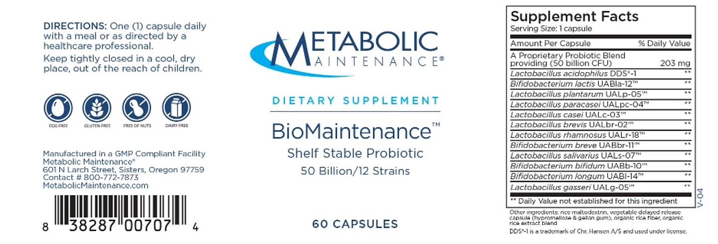 Metabolic Maintenance, BioMaintenance label