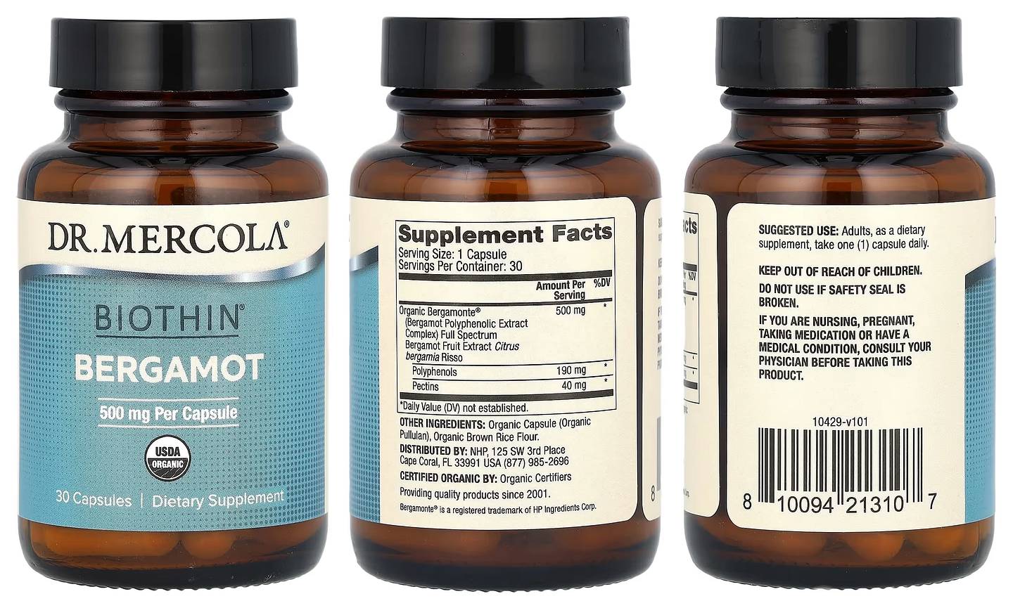 Dr. Mercola, Biothin, Bergamot packaging