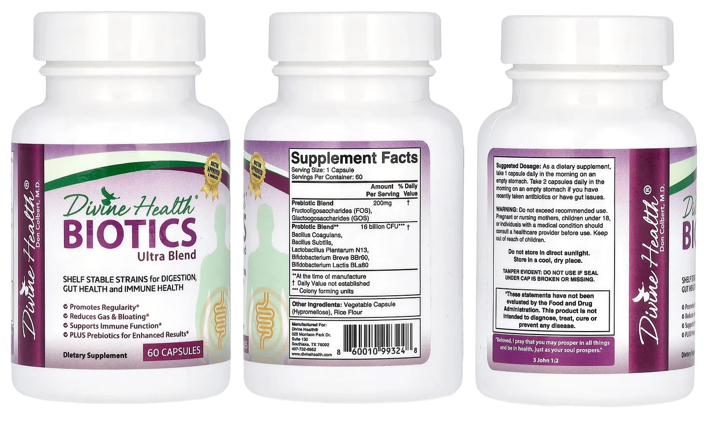 Divine Health, Biotics Ultra Blend packaging