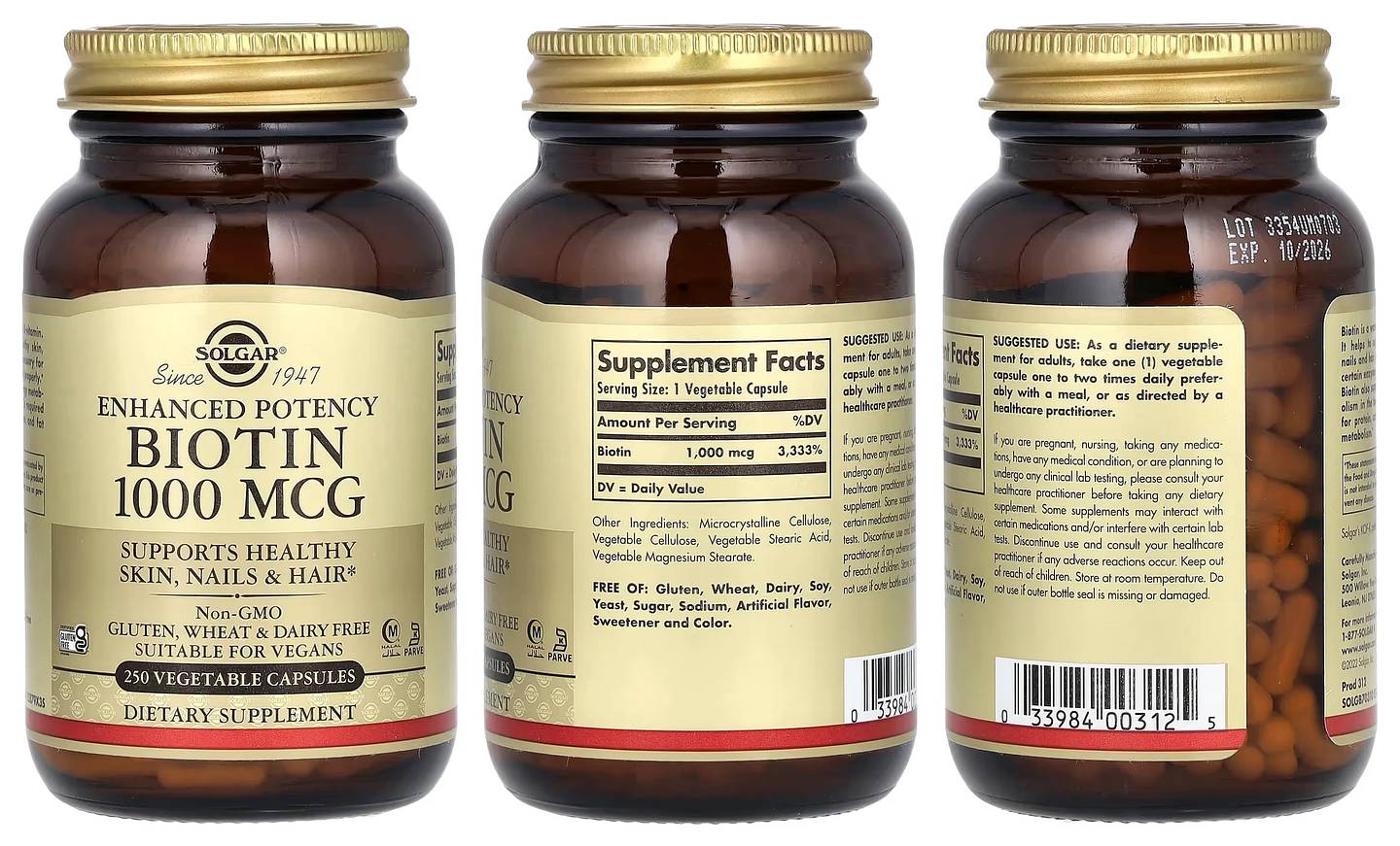 Solgar, Biotin packaging