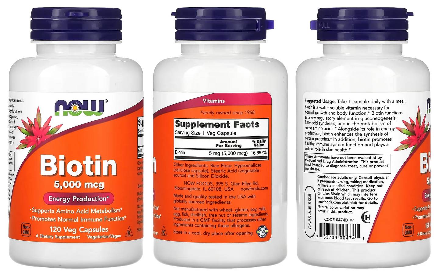 NOW Foods, Biotin packaging