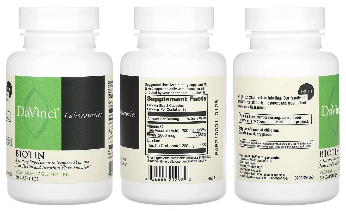 DaVinci Laboratories of Vermont, Biotin packaging