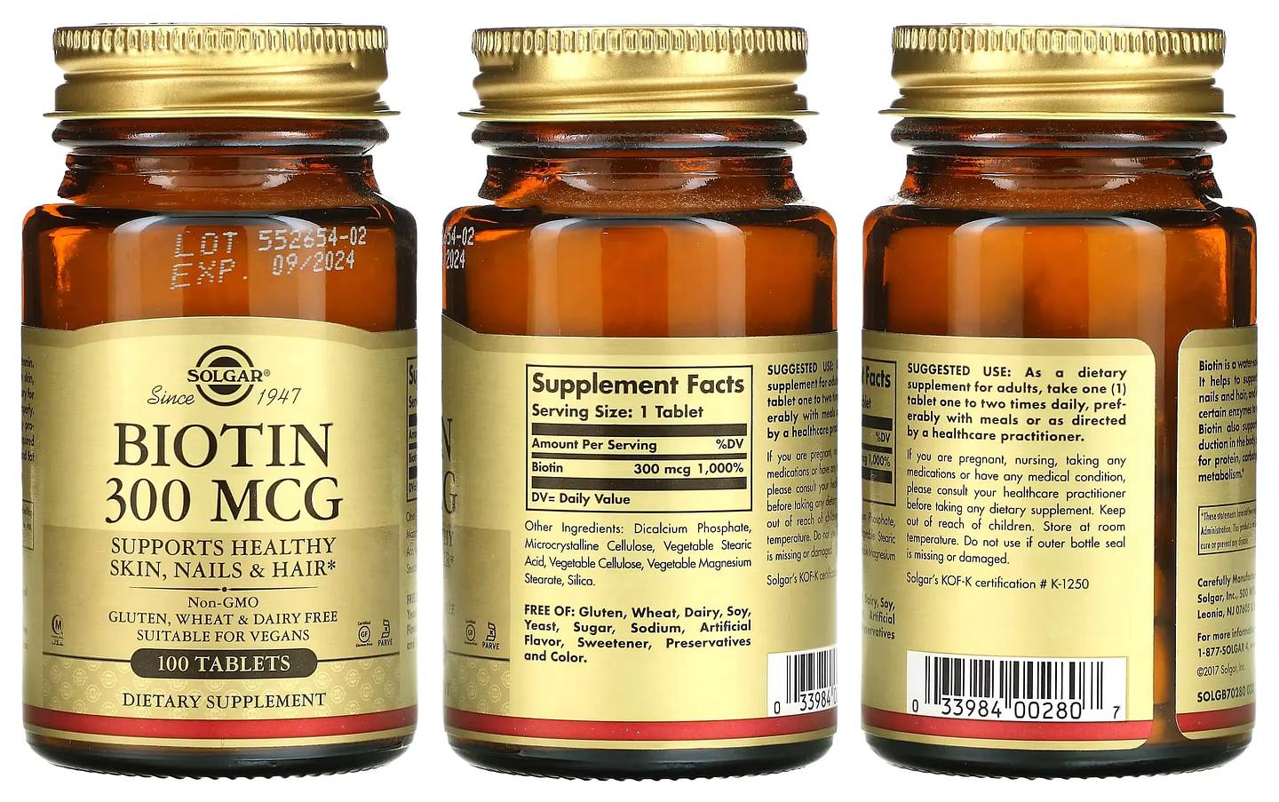 Solgar, Biotin packaging