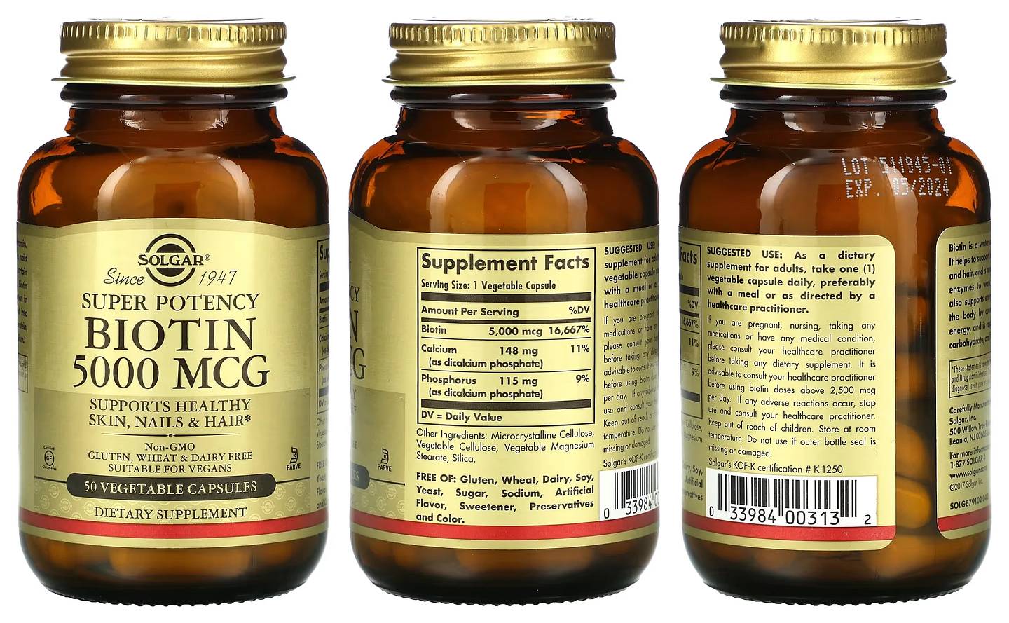 Solgar, Biotin packaging