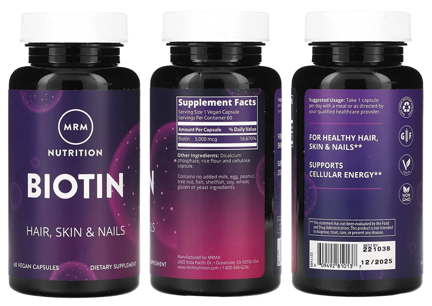 MRM Nutrition, Biotin packaging