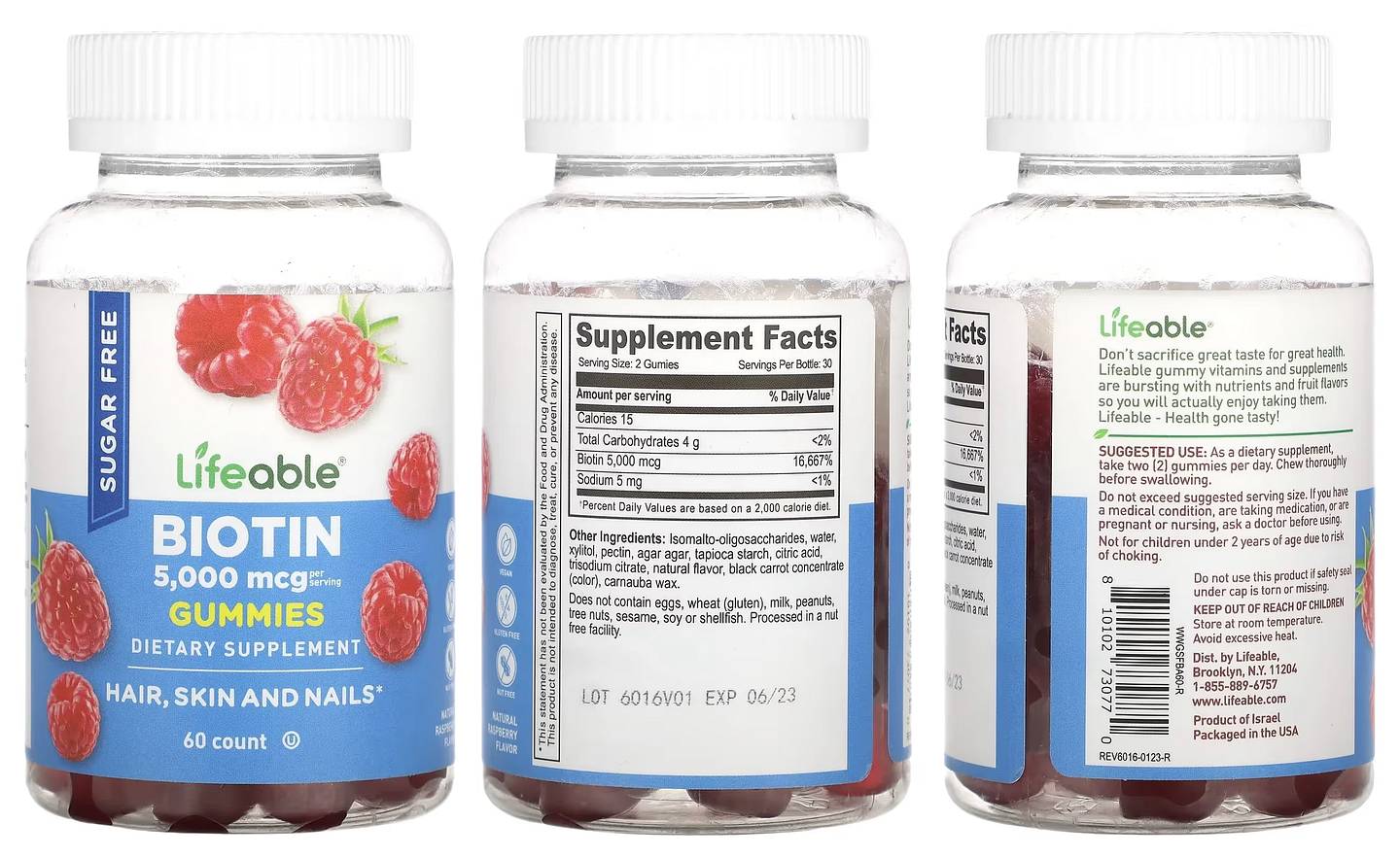 Lifeable, Biotin Gummies packaging