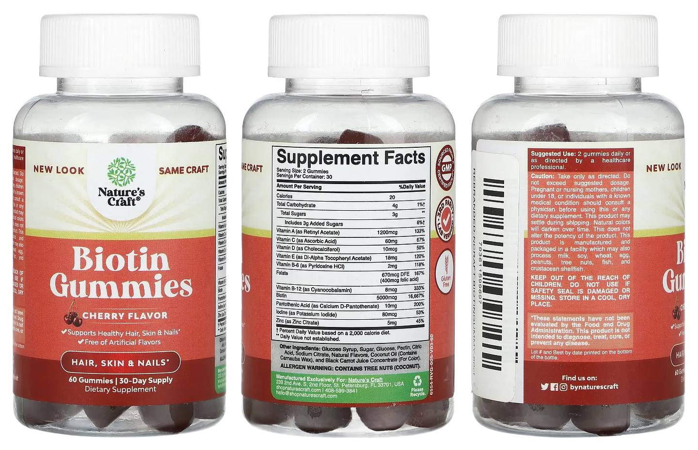 Nature's Craft, Biotin Gummies packaging