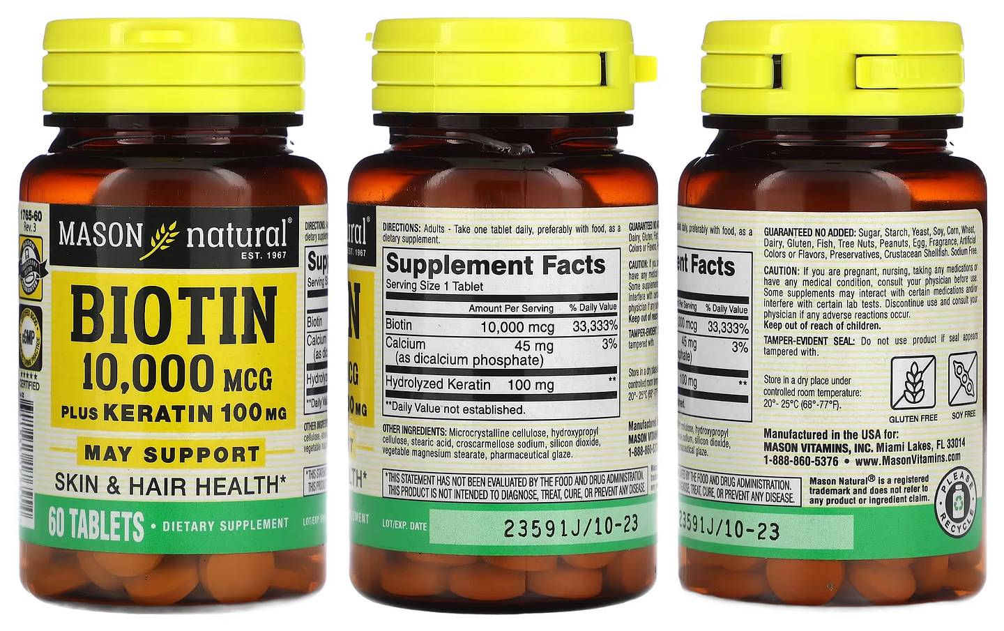 Mason Natural, Biotin Plus Keratin packaging