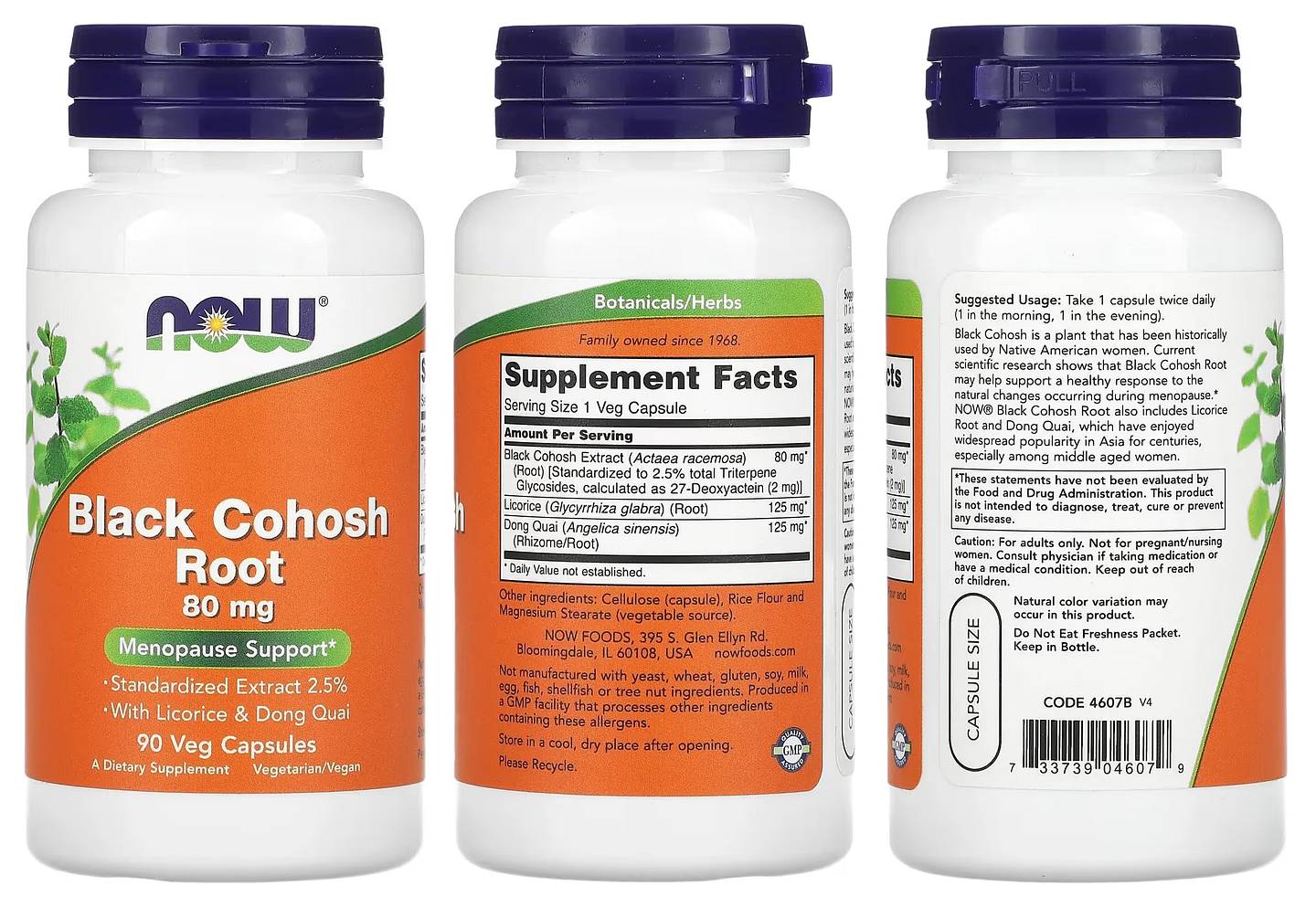 NOW Foods, Black Cohosh Root packaging