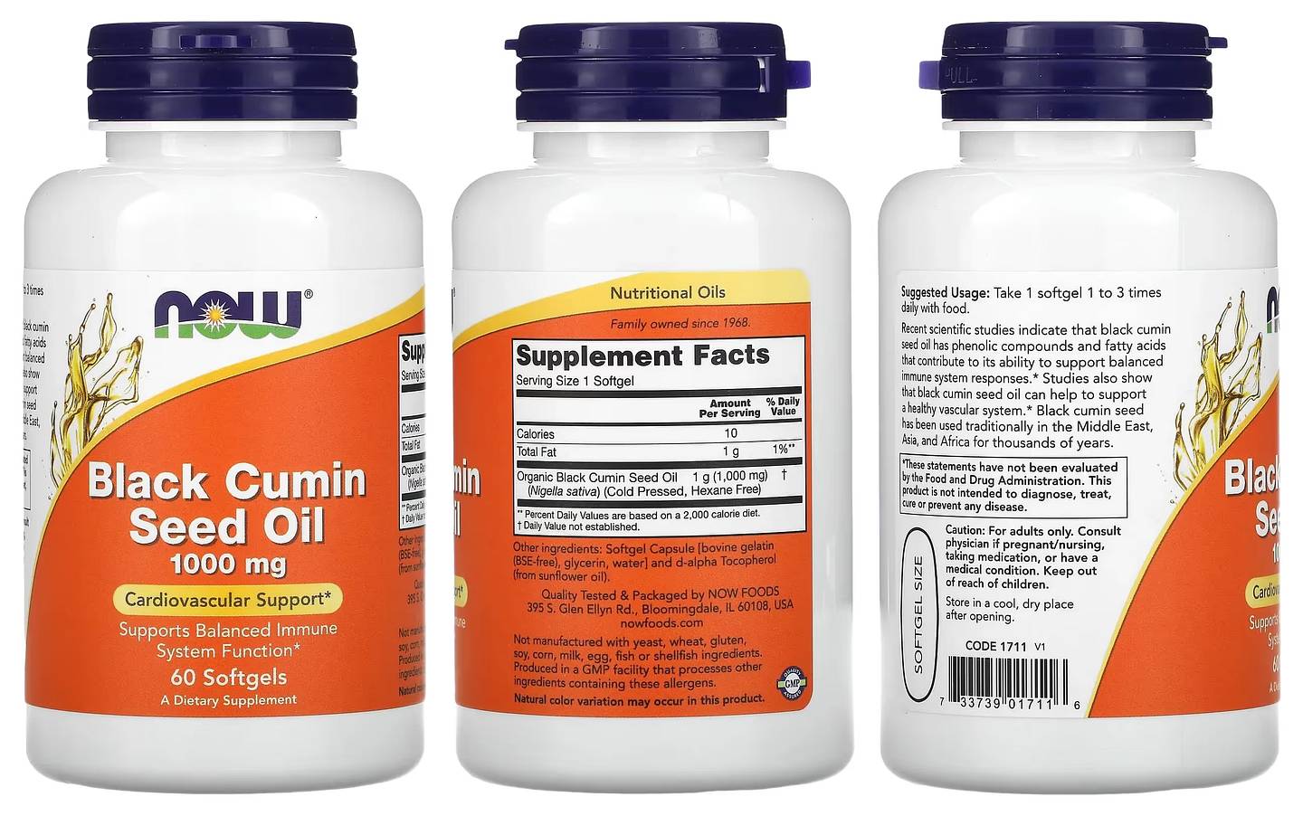 NOW Foods, Black Cumin Seed Oil packaging