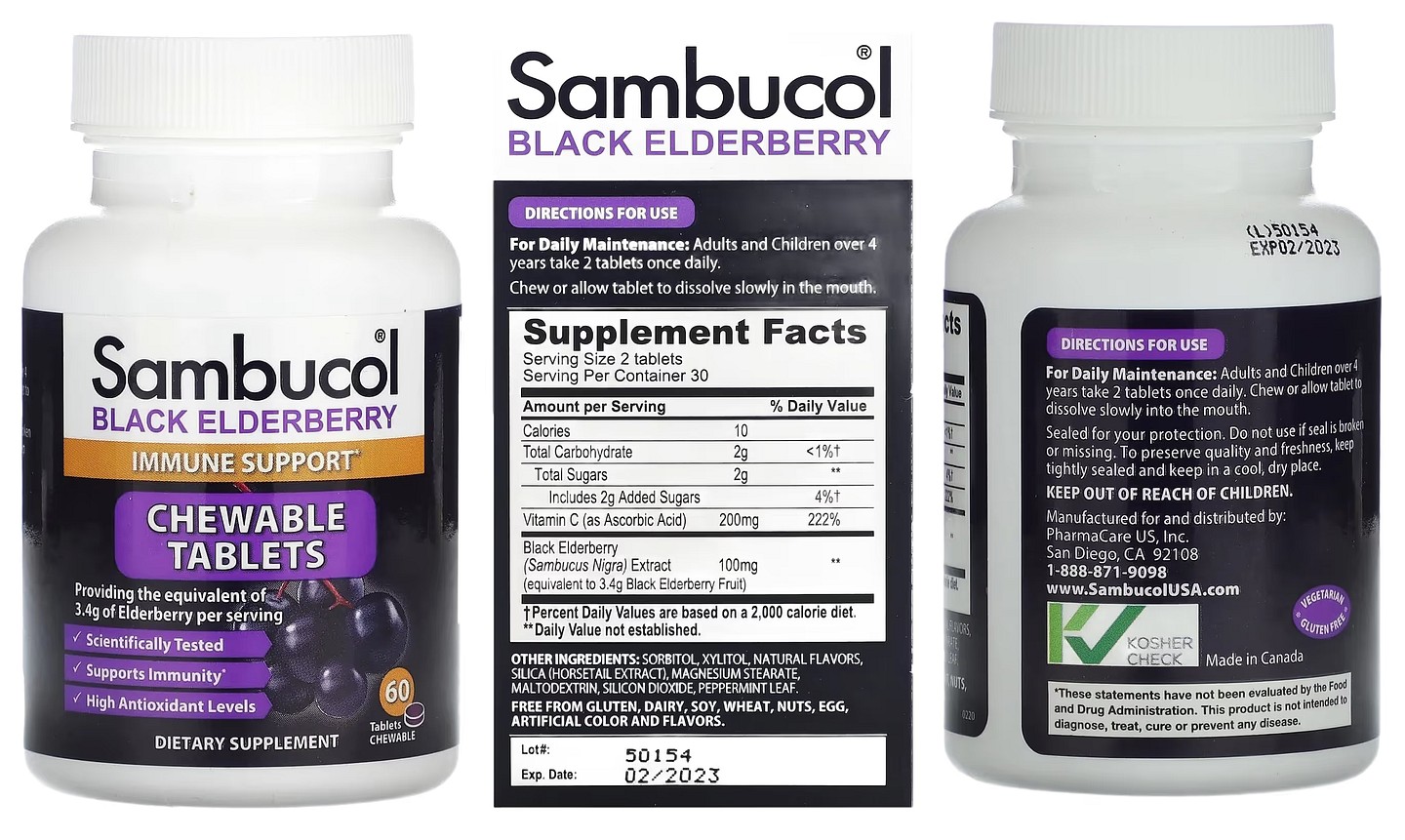 Sambucol, Black Elderberry, Immune Support packaging