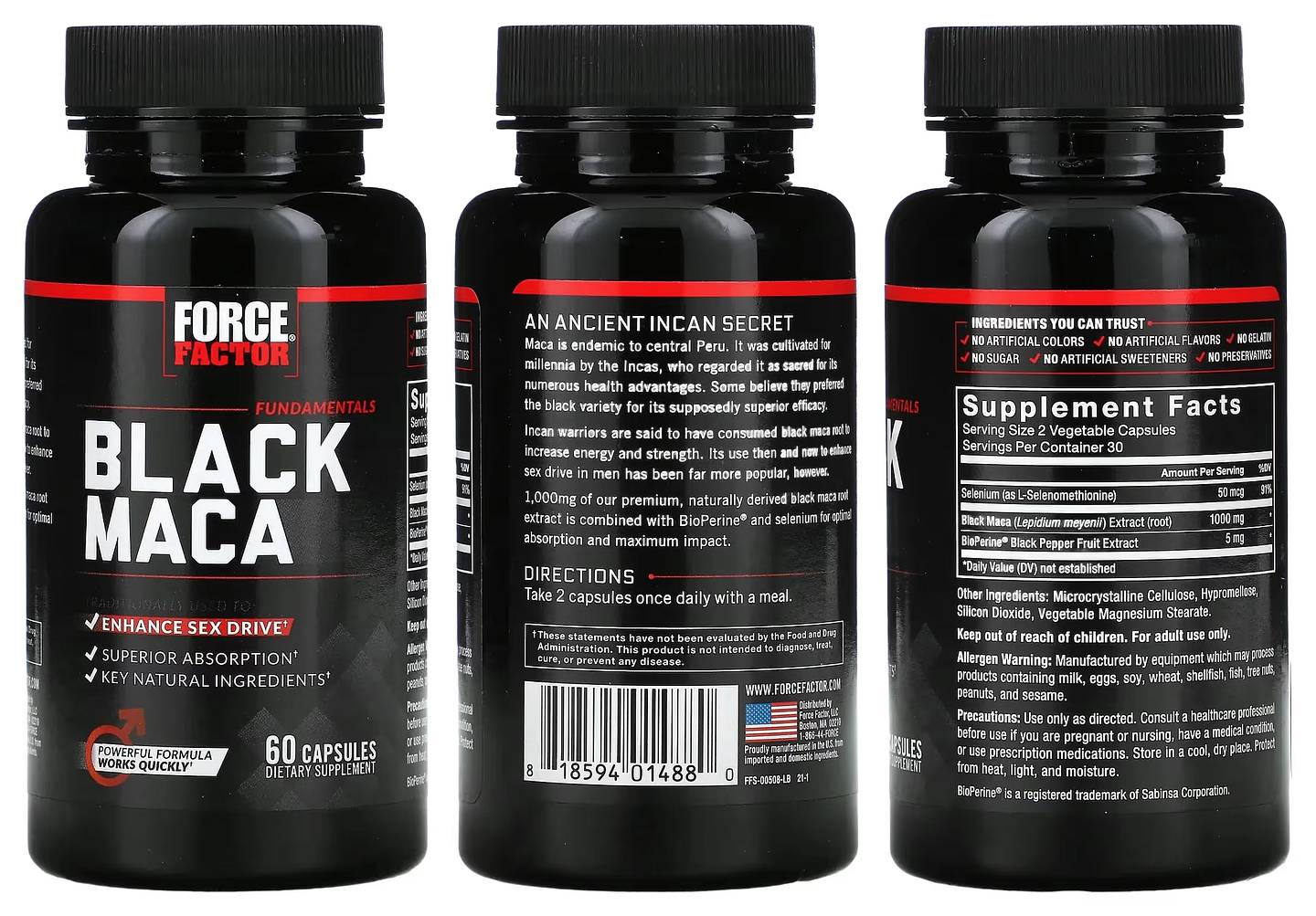 Force Factor, Black Maca packaging