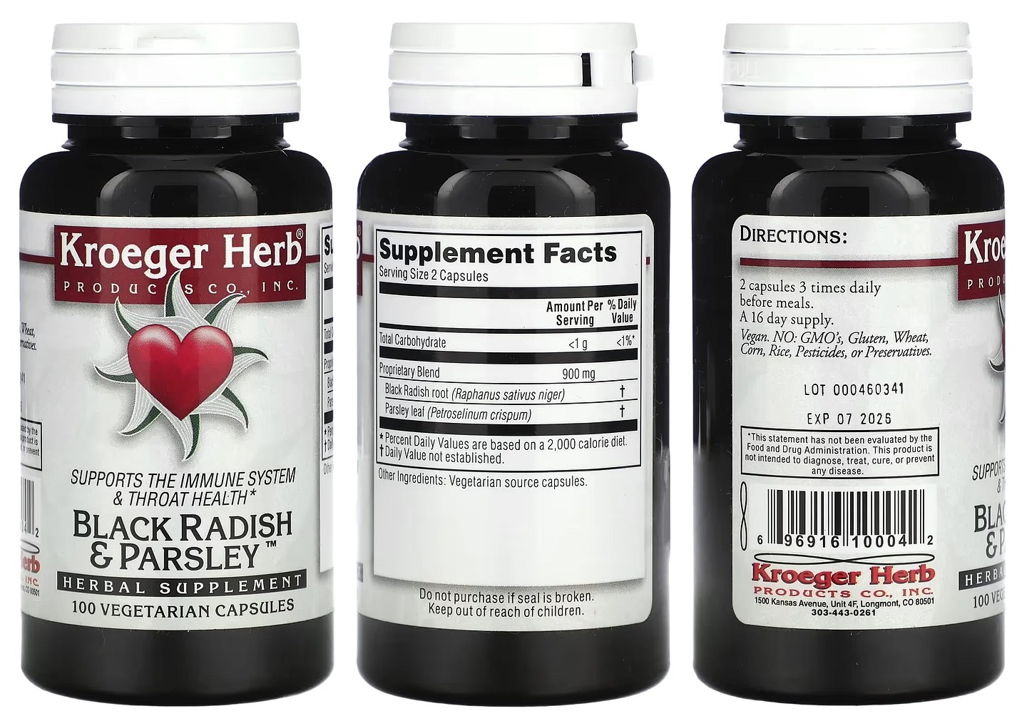 Kroeger Herb Co, Black Radish & Parsley packaging