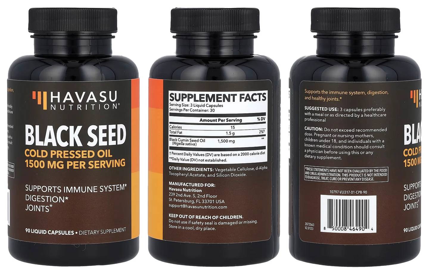 Havasu Nutrition, Black Seed packaging