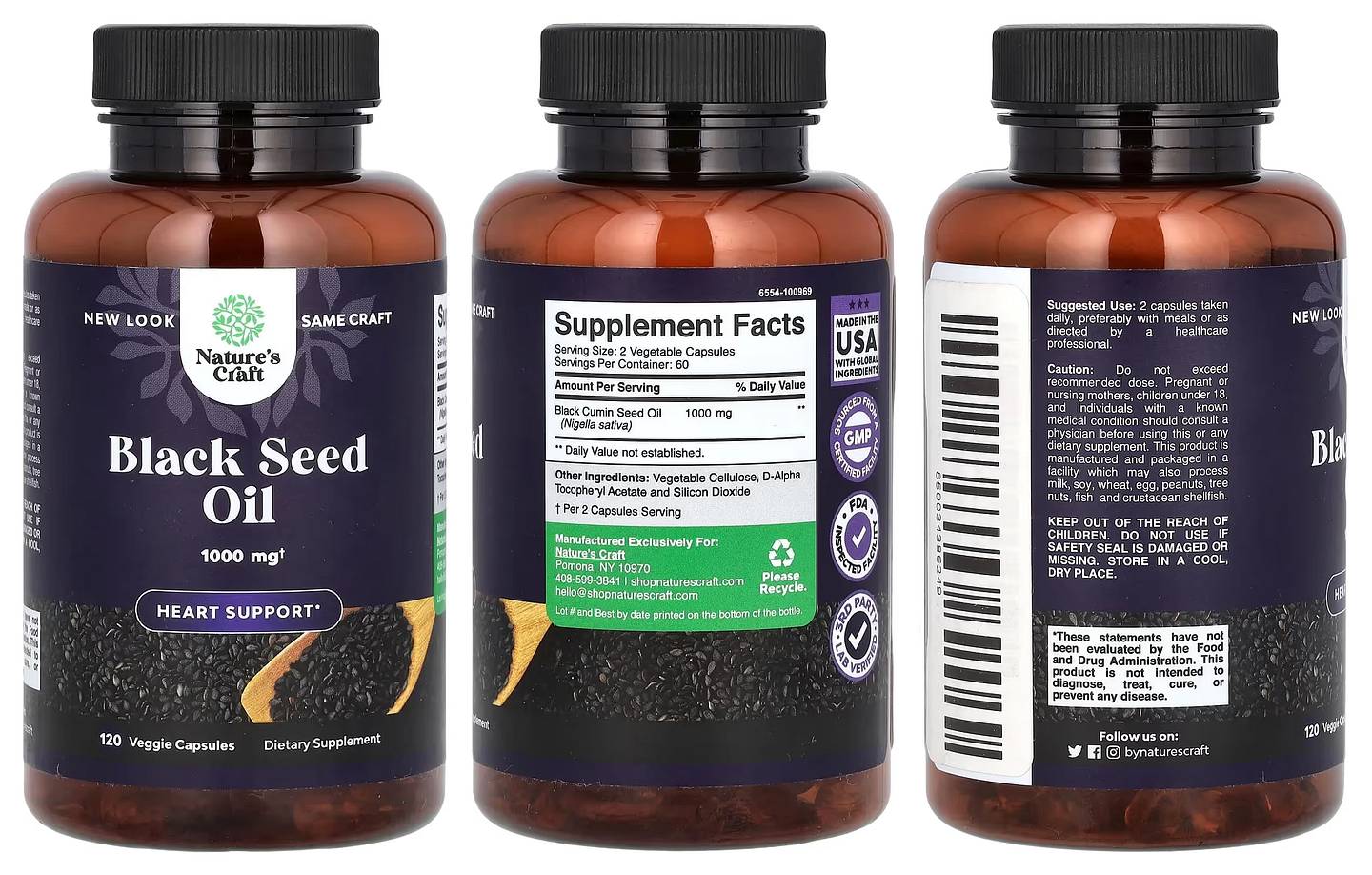 Nature's Craft, Black Seed Oil packaging