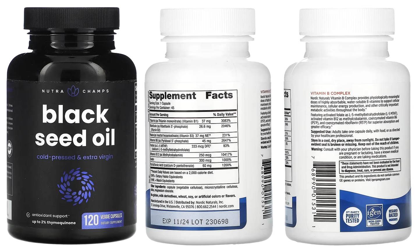 NutraChamps, Black Seed Oil packaging