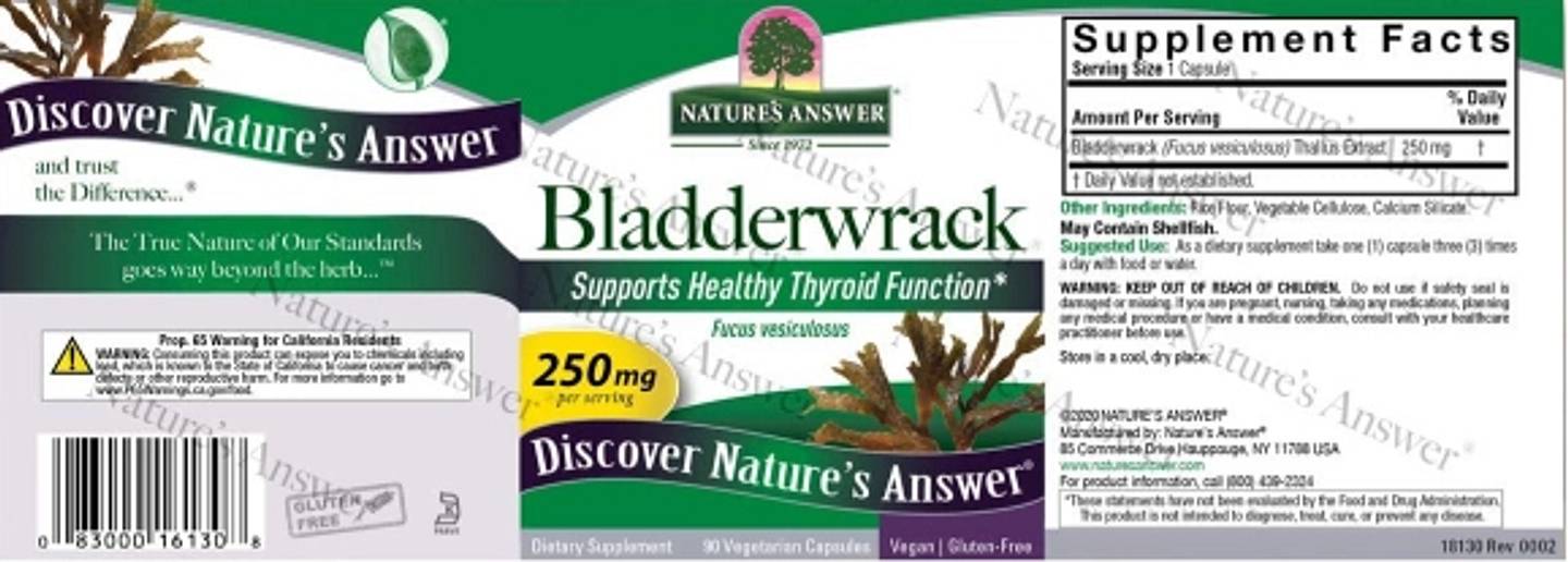 Nature's Answer, Bladderwrack label