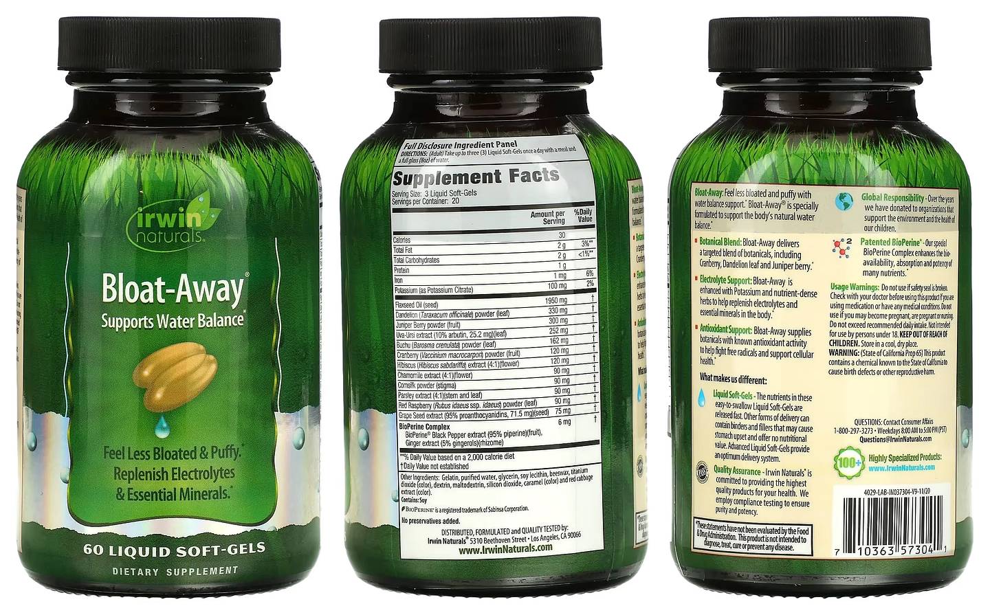 Irwin Naturals, Bloat-Away packaging