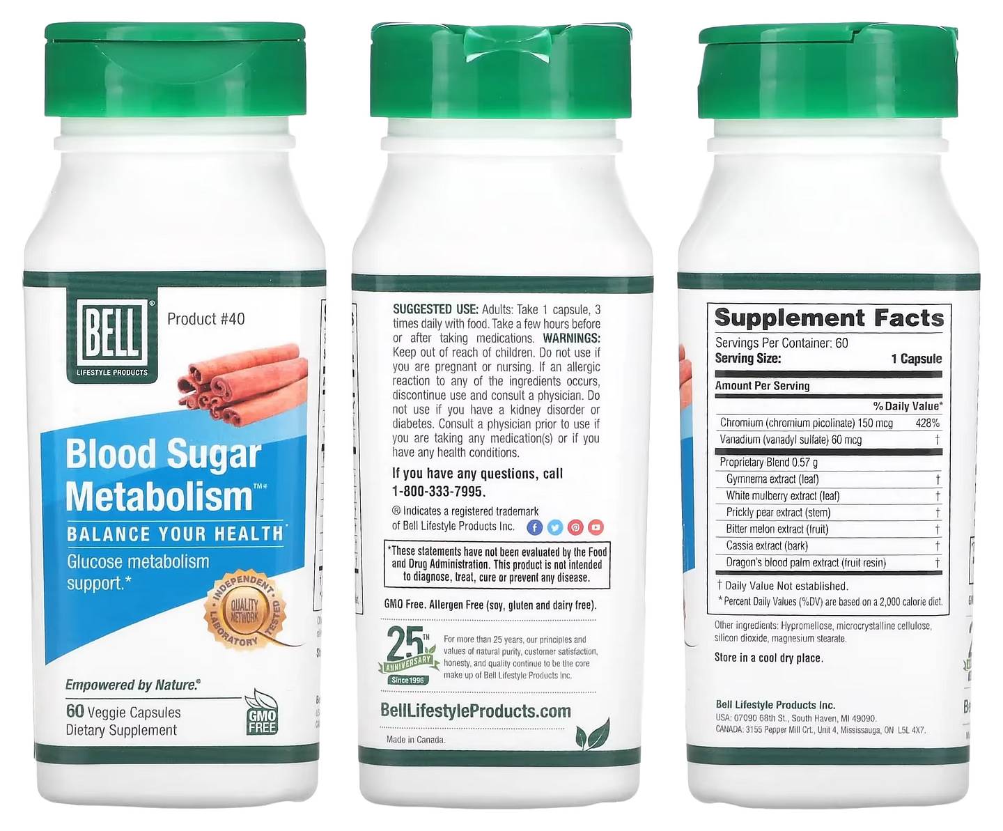 Bell Lifestyle, Blood Sugar Metabolism packaging