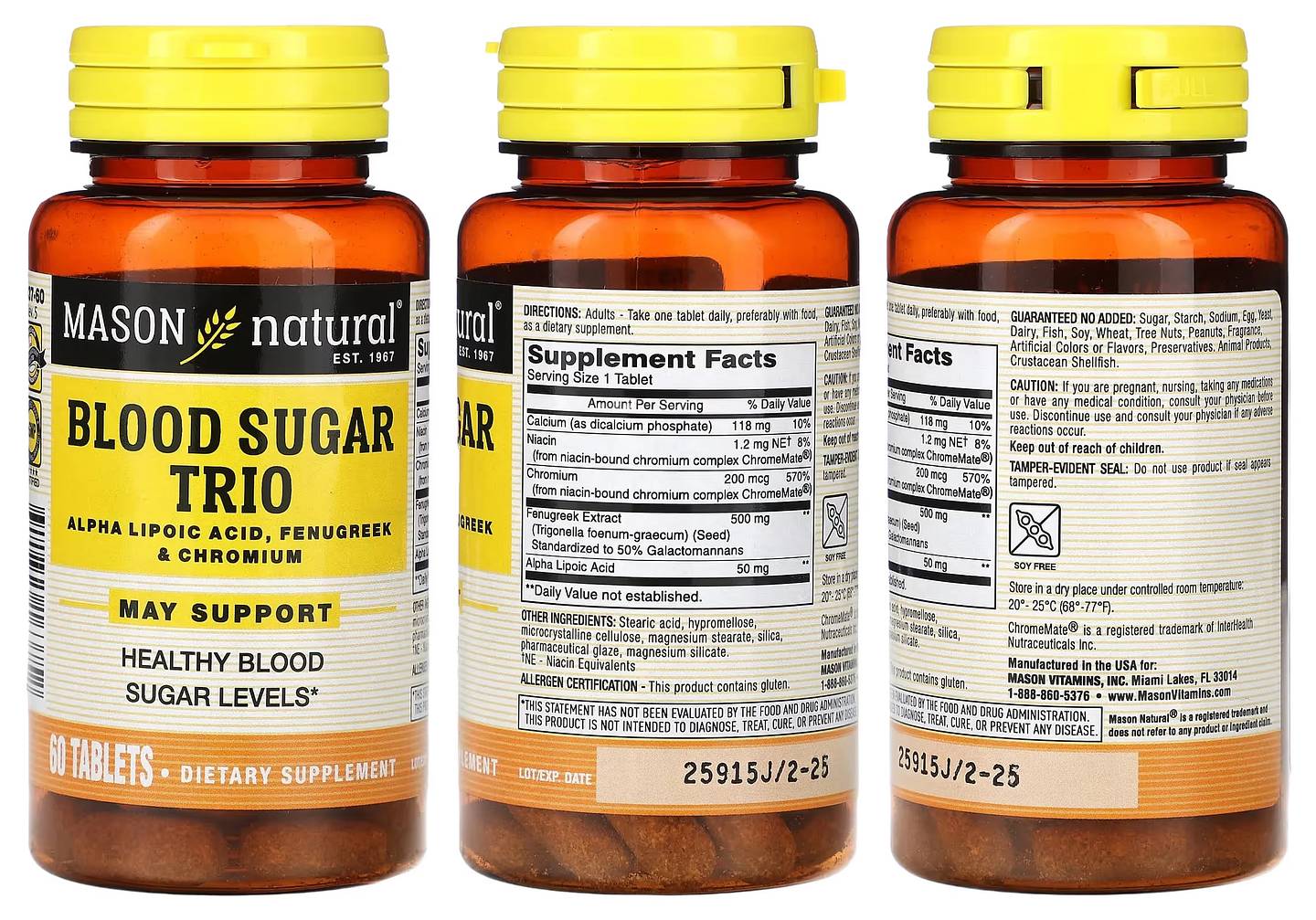 Mason Natural, Blood SugarTrio packaging